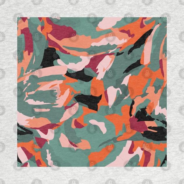 Modern camouflage, in green, orange and black colors by marufemia